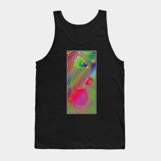 Rainbow Saturated 3d Geometric Shapes Tank Top